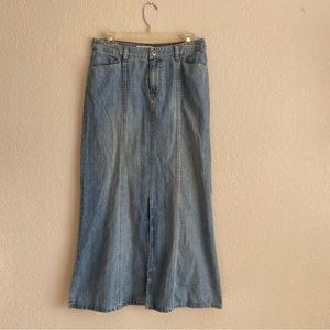 Vintage Maxi Full Length Denim Jean Skirt Tommy Hilfiger Y2K 2000s 90s